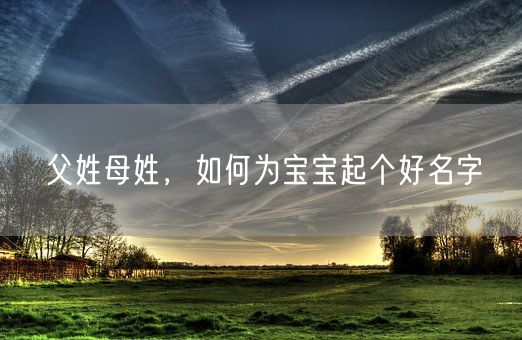 父姓母姓，如何为宝宝起个好名字(图1)