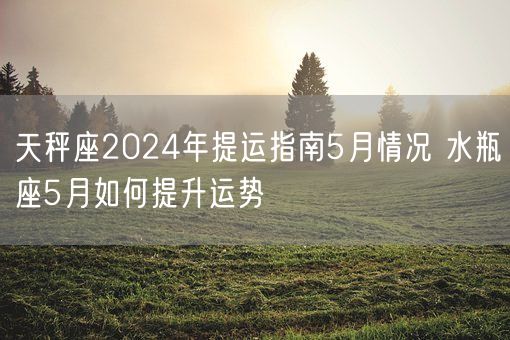 天秤座2024年提运指南5月情况 水瓶座5月如何提升运势(图1)
