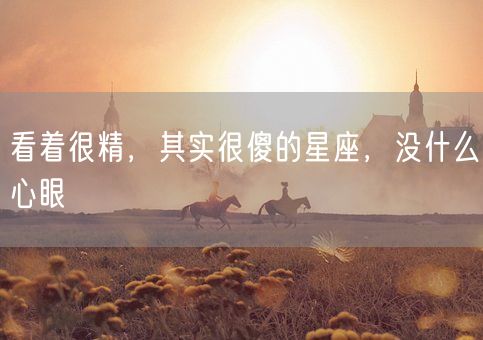 看着很精，其实很傻的星座，没什么心眼(图1)