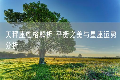 天秤座性格解析 平衡之美与星座运势分析(图1)