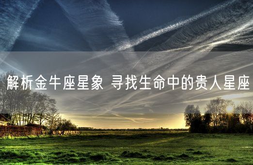 解析金牛座星象 寻找生命中的贵人星座(图1)