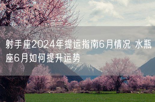 射手座2024年提运指南6月情况 水瓶座6月如何提升运势(图1)