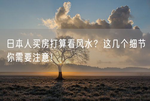 日本人买房打算看风水？这几个细节你需要注意！(图1)