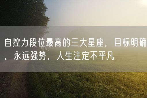 自控力段位最高的三大星座,目标明确,永远强势,人生注定不平凡(图1) 自控力段位最高的三大星座,目标明确,永远强势,人生注定不平凡(图1)