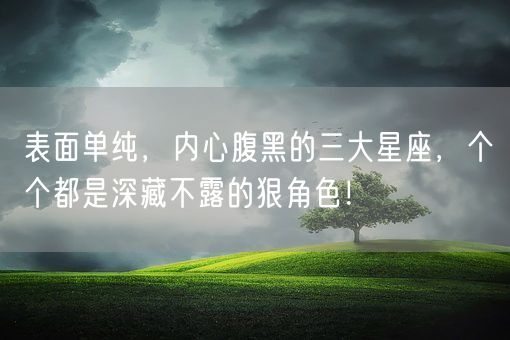 表面单纯,内心腹黑的三大星座,个个都是深藏不露的狠角色!(图1) 表面单纯,内心腹黑的三大星座,个个都是深藏不露的狠角色!(图1)