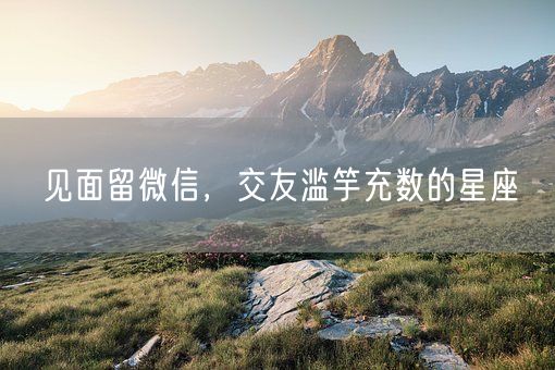 见面留微信，交友滥竽充数的星座(图1)