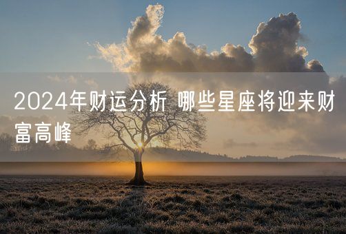 2024年财运分析 哪些星座将迎来财富高峰(图1)