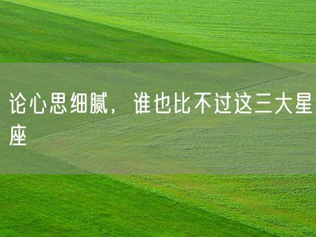 论心思细腻,谁也比不过这三大星座(图1) 论心思细腻,谁也比不过这三大星座(图1)