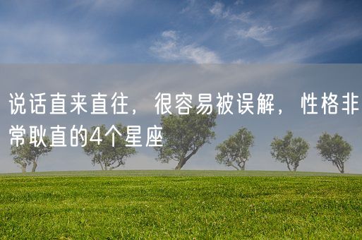 说话直来直往，很容易被误解，性格非常耿直的4个星座(图1)