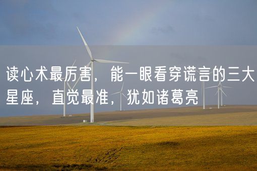 读心术最厉害,能一眼看穿谎言的三大星座,直觉最准,犹如诸葛亮(图1) 读心术最厉害,能一眼看穿谎言的三大星座,直觉最准,犹如诸葛亮(图1)