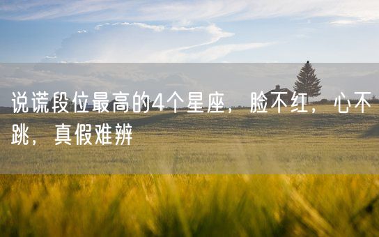 说谎段位最高的4个星座,脸不红,心不跳,真假难辨(图1) 说谎段位最高的4个星座,脸不红,心不跳,真假难辨(图1)