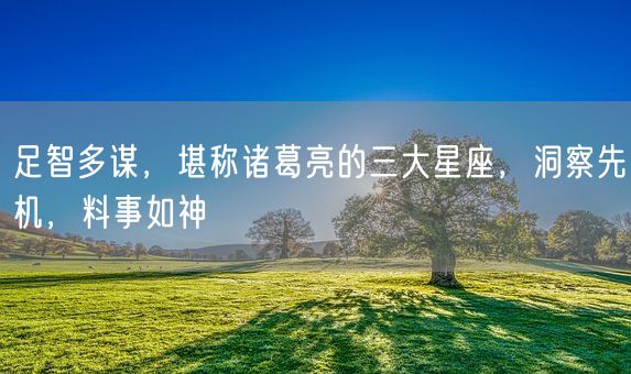 足智多谋，堪称诸葛亮的三大星座，洞察先机，料事如神(图1)