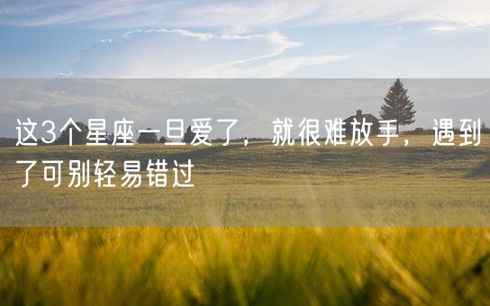 这3个星座一旦爱了,就很难放手,遇到了可别轻易错过(图1) 这3个星座一旦爱了,就很难放手,遇到了可别轻易错过(图1)
