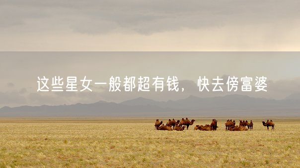 这些星女一般都超有钱，快去傍富婆(图1)