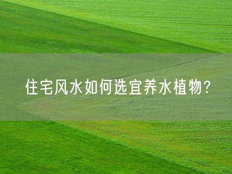 住宅风水如何选宜养水植物？(图1)
