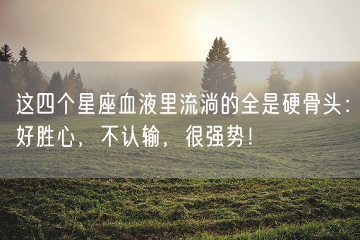 这四个星座血液里流淌的全是硬骨头:好胜心,不认输,很强势!(图1) 这四个星座血液里流淌的全是硬骨头:好胜心,不认输,很强势!(图1)