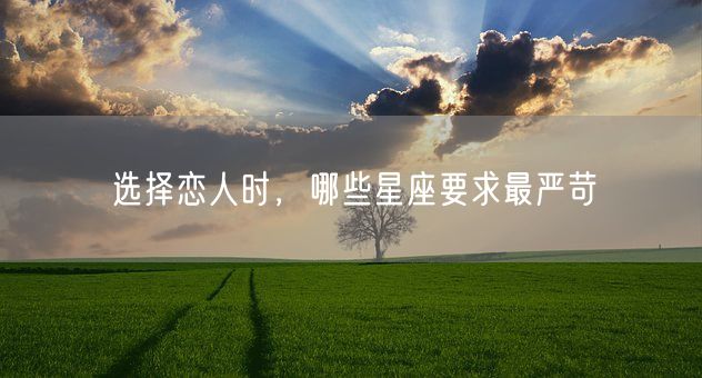 选择恋人时，哪些星座要求最严苛(图1)