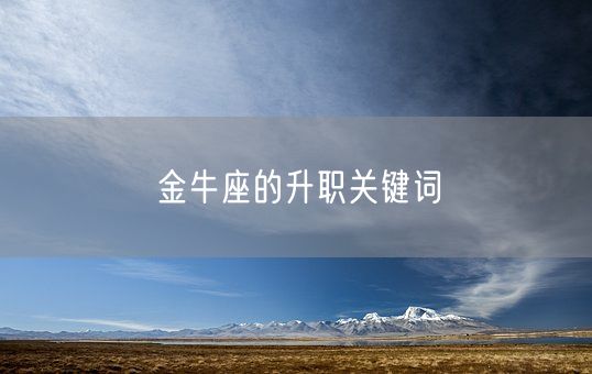 金牛座的升职关键词(图1) 金牛座的升职关键词(图1)