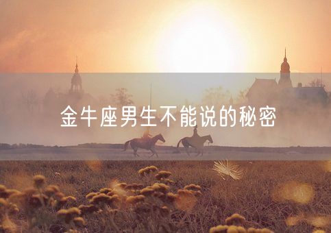 金牛座男生不能说的秘密(图1) 金牛座男生不能说的秘密(图1)