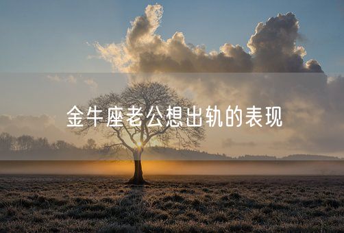 金牛座老公想出轨的表现(图1) 金牛座老公想出轨的表现(图1)