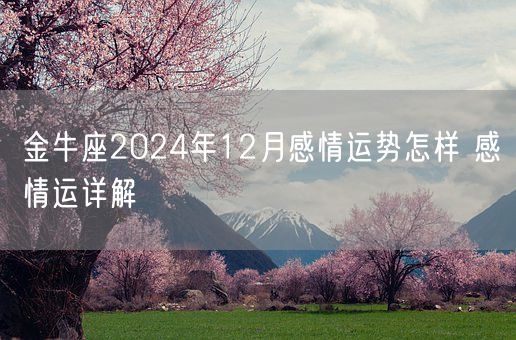 金牛座2024年12月感情运势怎样 感情运详解(图1) 金牛座2024年12月感情运势怎样 感情运详解(图1)