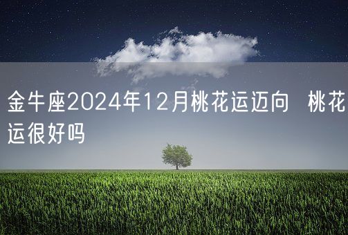 金牛座2024年12月桃花运迈向 桃花运很好吗(图1) 金牛座2024年12月桃花运迈向 桃花运很好吗(图1)