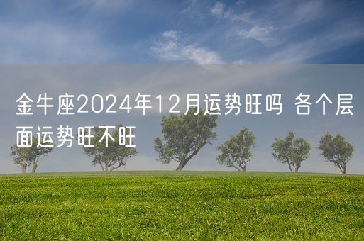 金牛座2024年12月运势旺吗 各个层面运势旺不旺(图1) 金牛座2024年12月运势旺吗 各个层面运势旺不旺(图1)