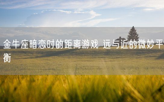 金牛座暗恋时的距离游戏 远与近的微妙平衡(图1) 金牛座暗恋时的距离游戏 远与近的微妙平衡(图1)