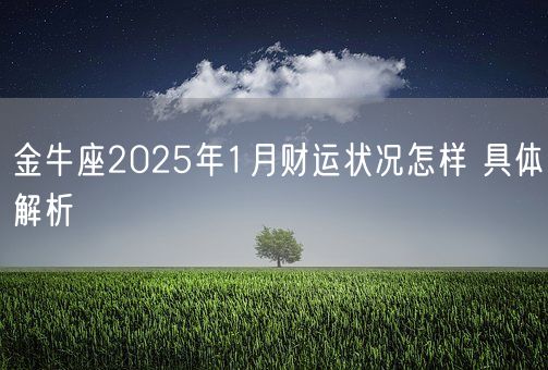 金牛座2025年1月财运状况怎样 具体解析(图1) 金牛座2025年1月财运状况怎样 具体解析(图1)