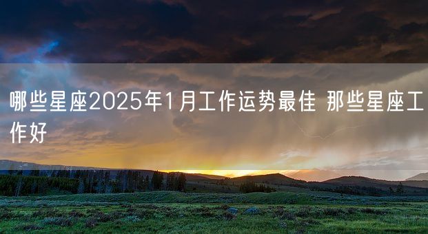 哪些星座2025年1月工作运势最佳 那些星座工作好(图1)