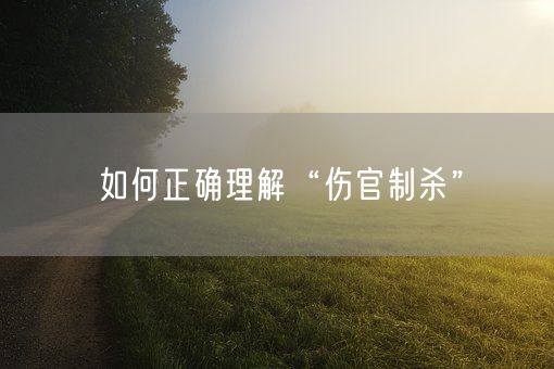 如何正确理解“伤官制杀”(图1)