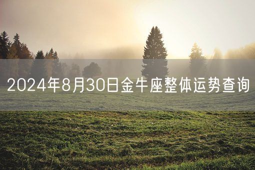 2024年8月30日金牛座整体运势查询(图1)