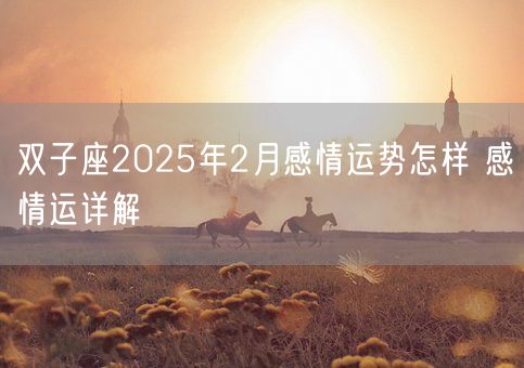 双子座2025年2月感情运势怎样 感情运详解(图1)