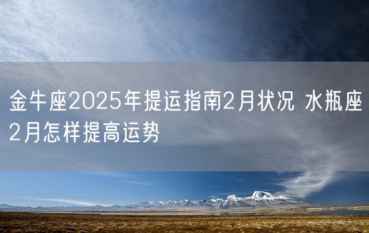 金牛座2025年提运指南2月状况 水瓶座2月怎样提高运势(图1)