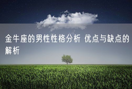 金牛座的男性性格分析 优点与缺点的解析(图1) 金牛座的男性性格分析 优点与缺点的解析(图1)