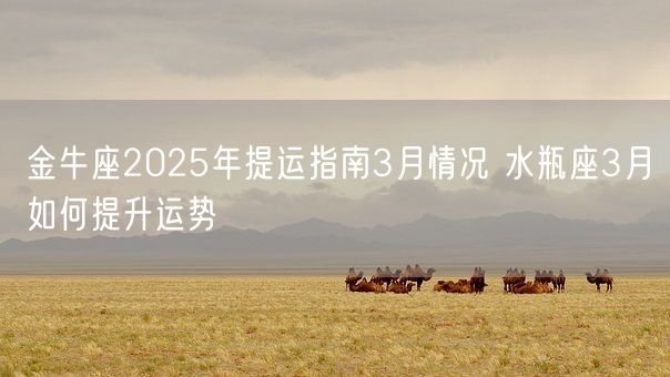 金牛座2025年提运指南3月情况 水瓶座3月如何提升运势(图1)