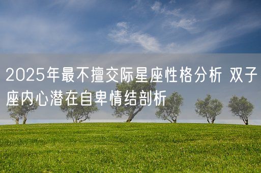 2025年最不擅交际星座性格分析 双子座内心潜在自卑情结剖析(图1)