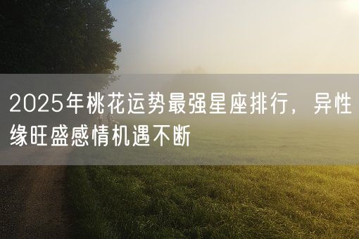2025年桃花运势最强星座排行，异性缘旺盛感情机遇不断(图1)