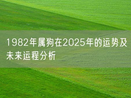 1982年属狗在2025年的运势及未来运程分析(图1) 1982年属狗在2025年的运势及未来运程分析(图1)