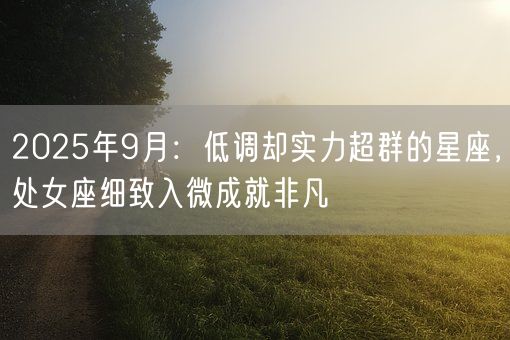 2025年9月：低调却实力超群的星座，处女座细致入微成就非凡(图1)