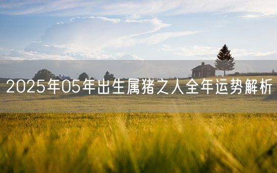 2025年05年出生属猪之人全年运势解析(图1)