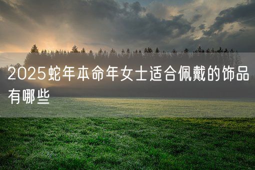 2025蛇年本命年女士适合佩戴的饰品有哪些(图1)