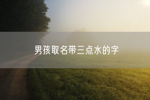 男孩取名带三点水的字(图1)