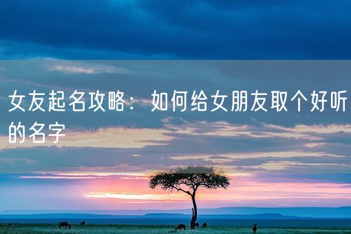 女友起名攻略：如何给女朋友取个好听的名字(图1)
