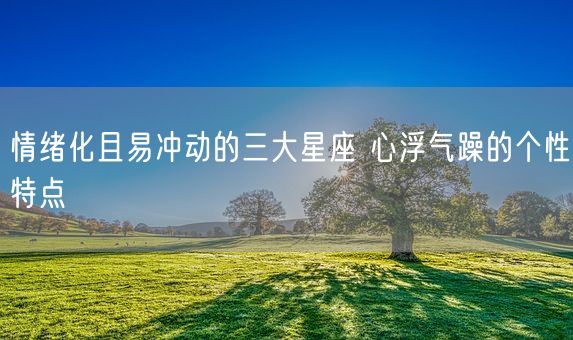 情绪化且易冲动的三大星座 心浮气躁的个性特点(图1)