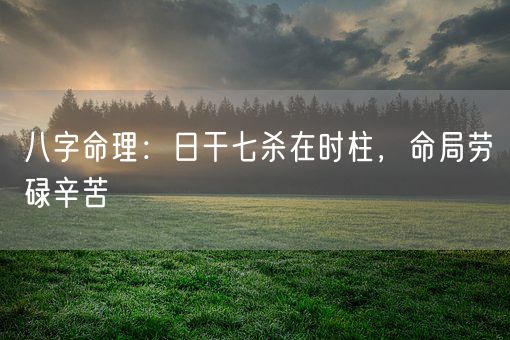 八字命理：日干七杀在时柱，命局劳碌辛苦(图1)