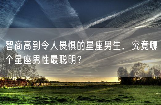 智商高到令人畏惧的星座男生，究竟哪个星座男性最聪明？(图1)