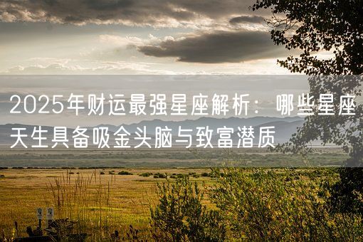 2025年财运最强星座解析：哪些星座天生具备吸金头脑与致富潜质(图1)