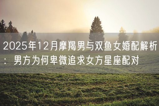 2025年12月摩羯男与双鱼女婚配解析：男方为何卑微追求女方星座配对(图1)