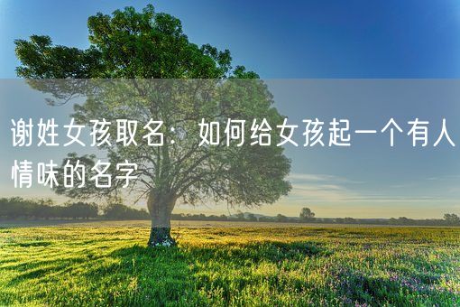 谢姓女孩取名：如何给女孩起一个有人情味的名字(图1)